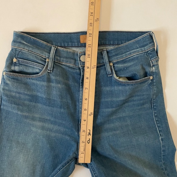 MOTHER Mid Rise Dazzler Ankle Fray Jeans Birds of Paradise Blue Denim Size 27 - Picture 7 of 12